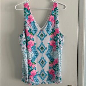 LILLY PULITZER FLORIN SLEEVELESS TOP GIRLS BEST FRIEND SIZE XL